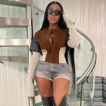 Warm patchwork jacket with top and cotton jacket Warm patchwork jacket with top and cotton jacket