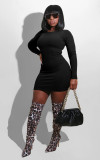 Solid color threaded dress