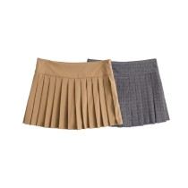 Pleated high waisted short skirt pants