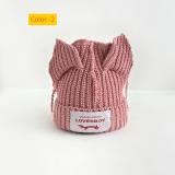 Short ear knitted yarn cap for warmth and thick knitted yarn cap