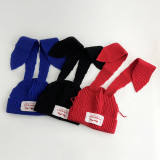 Long ear knitted yarn cap for warmth and thick knitted yarn cap