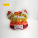 Short ear knitted yarn cap for warmth and thick knitted yarn cap