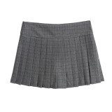 Pleated high waisted short skirt pants