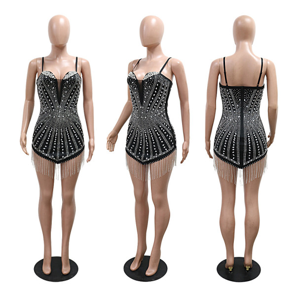Strap, hot stamping, chain, irregular dress