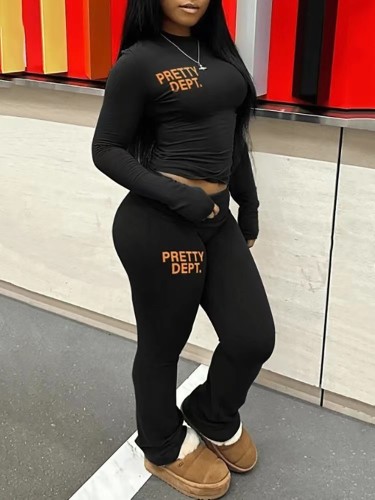 Alphabet printed sports suit