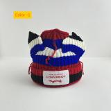 Short ear knitted yarn cap for warmth and thick knitted yarn cap
