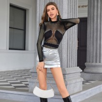 Sexy lingerie, perspective style knitted jumpsuit, tight fitting clothing