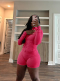 Sports tight fitting long sleeved shorts two-piece set