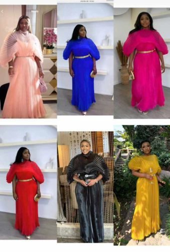 Elegant solid color plus size dress