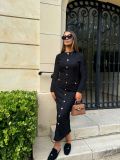 Slim fit knitted long sleeved dress