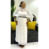 Elegant solid color plus size dress