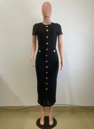 Vintage Knitted Short Sleeve Dress