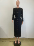 Slim fit knitted long sleeved dress