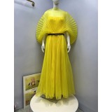 Elegant solid color plus size dress