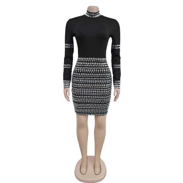 Women's rhinestone party dress