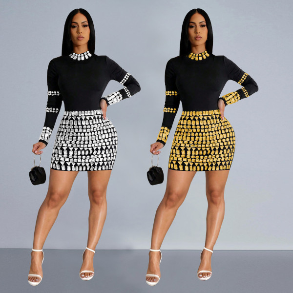 Women's rhinestone party dress