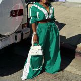 Women's sportswear set woven loose jacket two-piece set