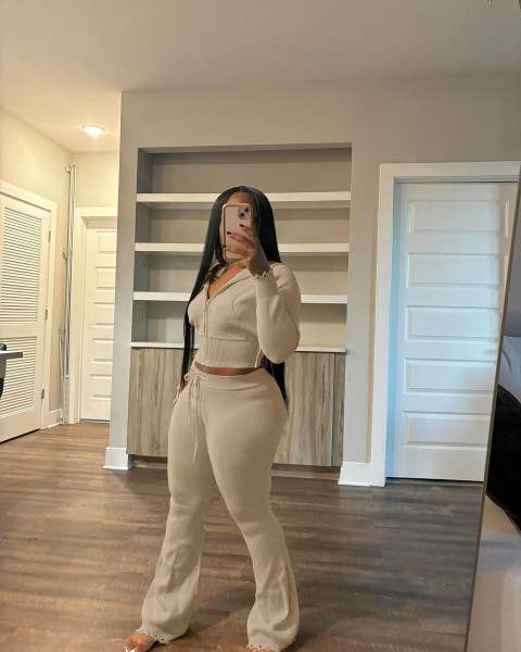 Women's Knitted Sweater Sports Set