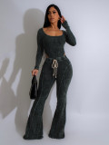 Tight jumpsuit fitness pants set