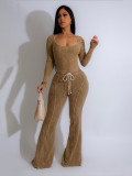 Tight jumpsuit fitness pants set