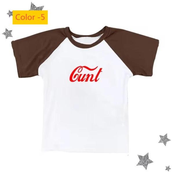 English short sleeved shirt with exposed navel and short T-shirt top