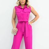 Women's sleeveless top and pants two-piece set