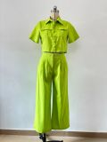Short sleeved and long pants two-piece set