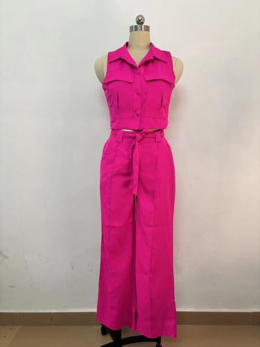 Women's sleeveless top and pants two-piece set