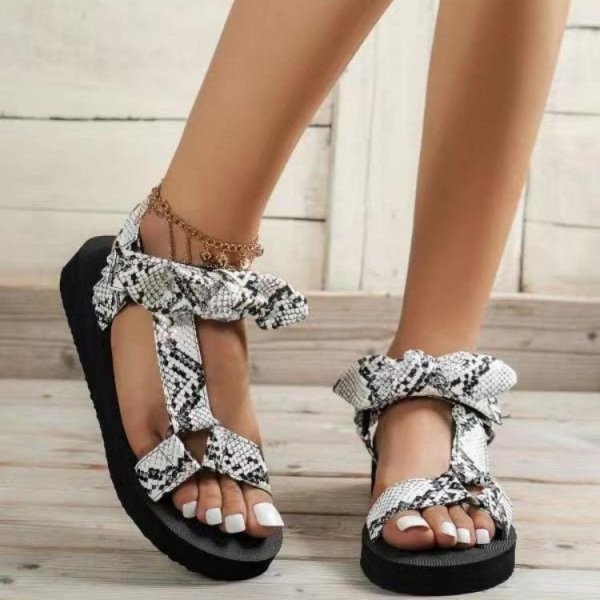 Large Velcro One Line Buckle Women's Sandals