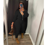 Zipper Knitted Sweater Set Two Piece Set CN0204