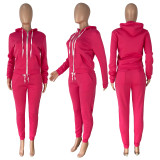 Velvet hoodie sports and leisure two-piece set HR8198