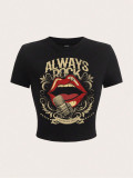 Printed short T-shirt top