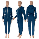 Velvet hoodie sports and leisure two-piece set HR8198