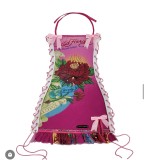 Skeleton positioning print oil painting drawstring strapless suspender dress