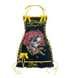 Skeleton positioning print oil painting drawstring strapless suspender dress