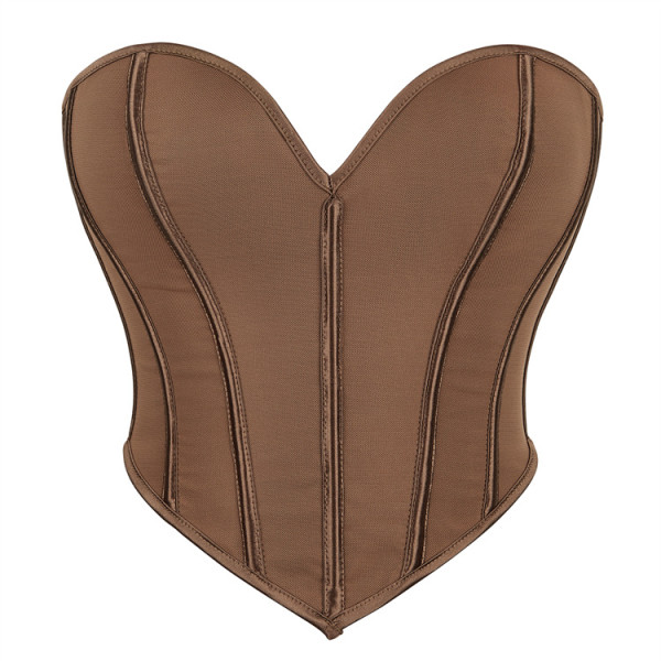 Matte patterned strapless top T8463