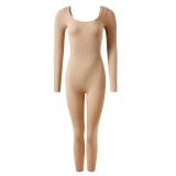 Long sleeved yoga beauty sports corset jumpsuit long pants