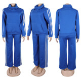 High collar pullover pocket hoodie two-piece set