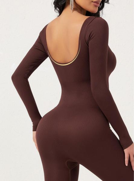 Long sleeved yoga beauty sports corset jumpsuit long pants