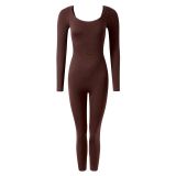 Long sleeved yoga beauty sports corset jumpsuit long pants