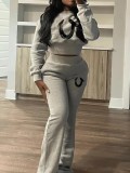 U series sports long sleeved straight leg sweatshirt set