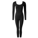 Long sleeved yoga beauty sports corset jumpsuit long pants
