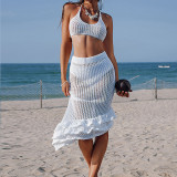 Bikini Strap Oblique Skirt Set Hoodie