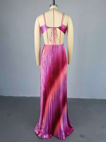 Strap, strapless, lace up, pleated, oversized swing dress