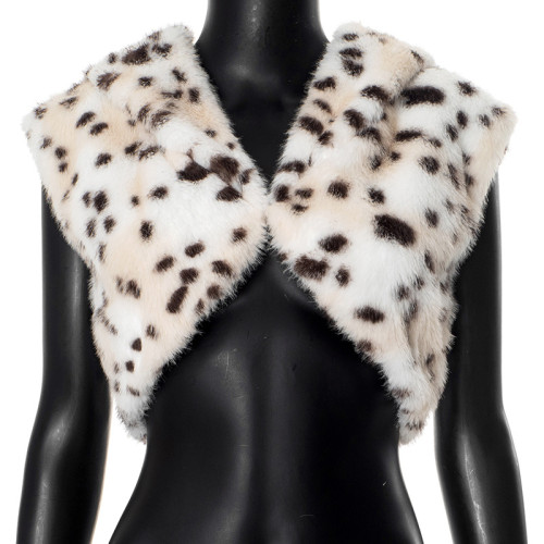 Artificial fur spotted pattern imitation fur jacket vest vest
