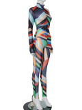 Mesh printed jumpsuit