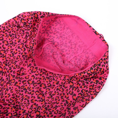 Leopard print jumpsuit stockings