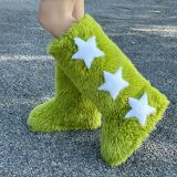 Long boots with plush fur