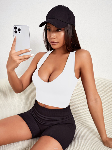 Sports short tank top sleeveless yoga suit