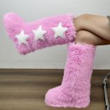 Long boots with plush fur